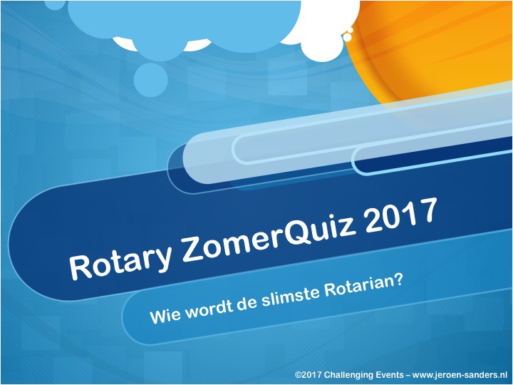 Titeldia van de Rotary ZomerQuiz 2017